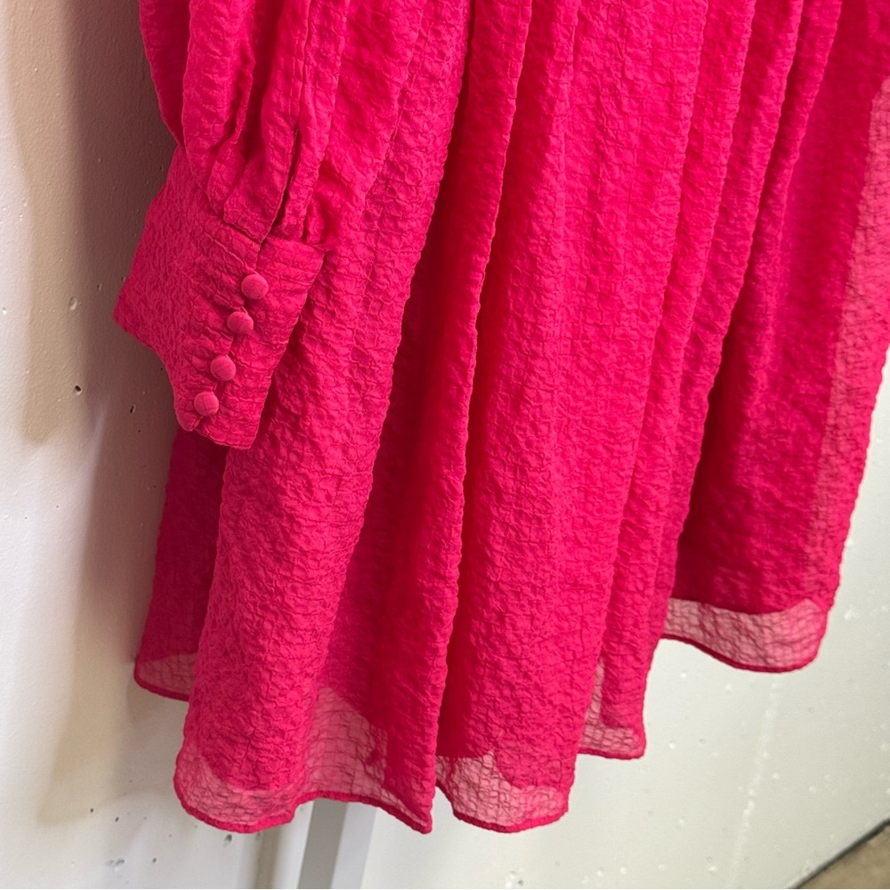 $328 Trina Turk Bloom Mockneck Minidress Radio City Rose Flowy A-line Sz 12 - Picture 9 of 16